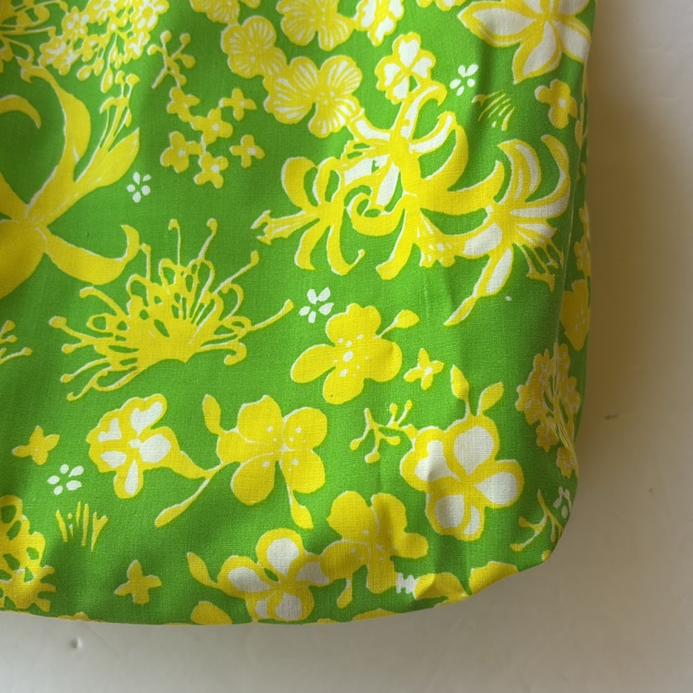 True Vintage 70’s Pulitzer De Lanthe Printed Purse Bamboo 60’s Bermuda Bag Tote - Picture 4 of 17